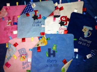 Personalized Taggy Blanket Lots Of Beautiful Colours & Designs Tag 