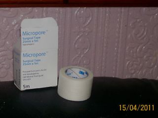 Micropore 2.5cm Thick Medical Microporous Tape NEW x3 FREE UK POST