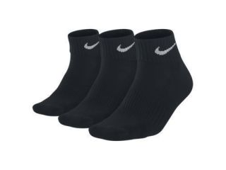 Nike Dri Fit performance moisture wicking quarter sock 3 pack black 