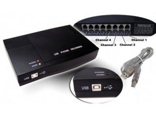 usb telephone recorder system 4 lines usb4 from china time