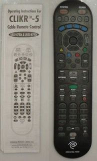   Digital Cable Box CLIKR 5 Universal Remote UR5U 8780L VCR TV CBL DVD