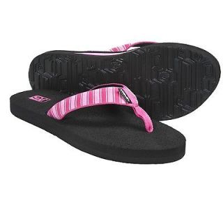 Teva Mush II Thong Sandals Flip Flops Women Deco Stripes Fuschia NWT 