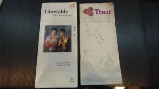Thai International airways Timetable schedule 1998 and 1988