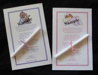 45 Baby Shower Personalized ~ THANK YOU SCROLLS ~ Favors, Completely 