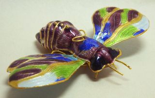 25 inches Purple Garden Bumble Bee Cloisonne Enamel Christmas 