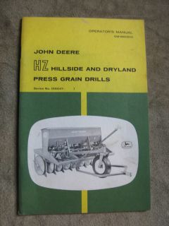 John Deere HZ Grain Drill Operators manual Hillside Dryland