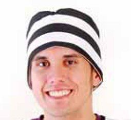black and white prisoner jail inmate costume hat new