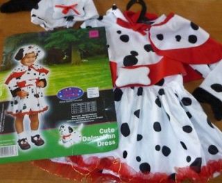 NWT Toddler Girls DALMATIAN DOG 101 costume dress up Size 18 24 Mo 2T 