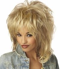 Adult Tina Turner Style Wig Halloween Holiday Costume Party