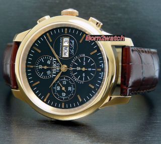 TISSOT MEN AUTOMATIC LeLocle CHRONOGRAPH SAPPHIRE ROSE GOLD LEATHER 