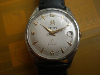 vintage swiss titus 17 jewels manual men s watch date