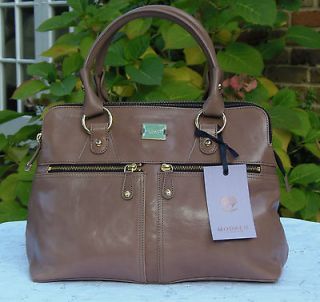 modalu pippa taupe leather handbag bnwt rrp £ 195  265 49 