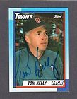 1990 topps 429 tom kelly twins signed autograph auto c