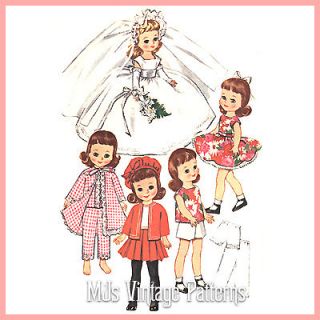Vtg 8 Betsy McCall doll Clothes Pattern ~ Wedding Dress, play clothes 