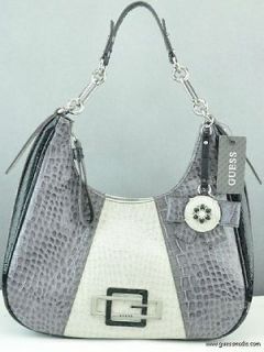 New GUESS Ladies Handbag Bourgeois Satchel Taupe Multi NWT Purse USA