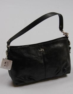 NWT COACH Madison Leather Demi Top Handle Pouch #46599 Black