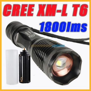   XM L T6 LED Zoomable Focus 5modes Alloy lamp 18650 Flashlight Torch