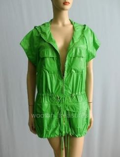 tory burch new ean green nylon hoody jacket size m nwt