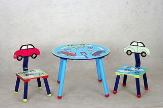 kids table and chair set car theme 