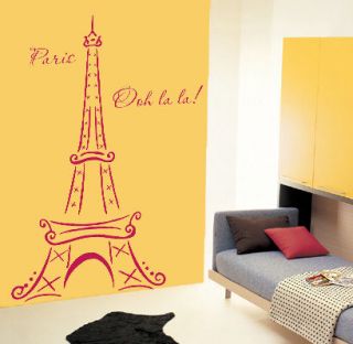 Eiffel Tower France Paris Ooh La La Wall Decor Vinyl Decal Sticker 6FT