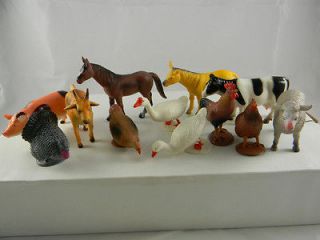 toy farm animals pig horse cow turkey pony etc lot