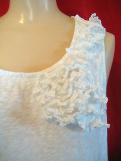   top sz L XL 42 ruffled flower trim cotton USA Sweet Artsy Cruise