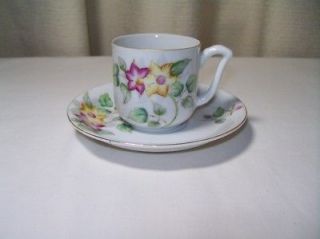 Made in Occupied Japan UCAGCO miniature cup and saucer Hand Painted 