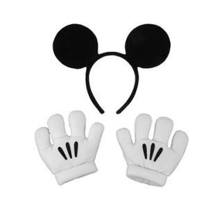 Unisex Mickey Mouse Ears and Gloves Halloween Set