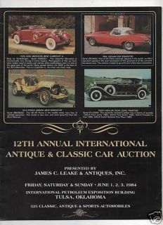 1984 leake tulsa classic car auction preview brochure from united