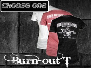 true religion womens v neck t shirt burnout logo new pink black or 