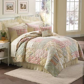 SALE QUEEN/FULL SIZE country style PASTEL COLORED QUILT SET