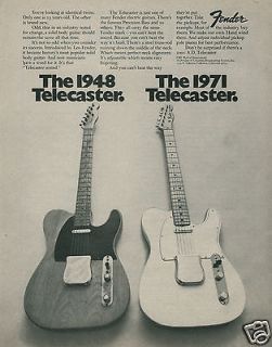   Telecaster 1948 & 1971 Models Identical Twins Original Vintage Ad