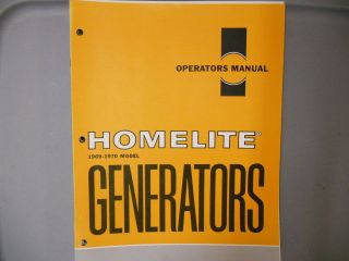 homelite owners manual 1969 1970 generators  19