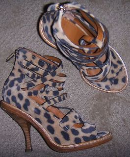 FAB NEW $1090 GIVENCHY by Tisci Hot Cheetah Print Suede Strappy SHOES 