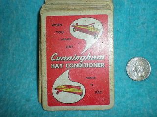 CUNNINGHAM HAY CONDITIONER PLAYING CARDS, FARM MACHINERY, Pulled by a 