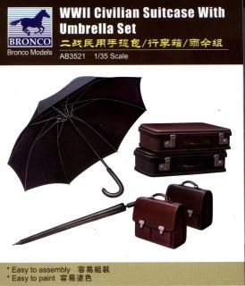   35 AB3521 WWII Civilian Suitcase (Umbrella Set, Handbag and Trunk