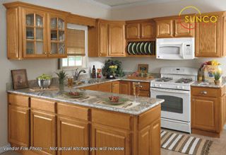 Sunco Randolph Oak Kitchen Cabinets All Wood (10 x10 Kitchen)