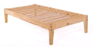 Full Size Pine Wood Platform Bed Frame Unfinished NEW