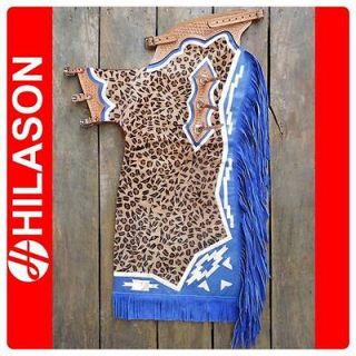 Newly listed 816 F BULL RIDING LEOPARD HAIR ON LEATHER RODEO CHAPS