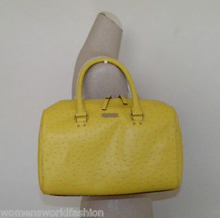   Spade Yellow Ostrich Leather Head in the Sand Melinda Satchel Handbag