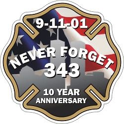 11 343 Memorial World Trade Center Firefighter Decal Sticker