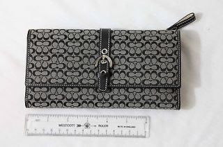 black white coach soho mini signature checkbook wallet