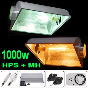   HPS+MH Digital Grow Light 6 Air Cool Hood Reflector 1000W System Sun
