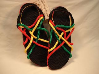 new usa made real hippie rope sandals rasta women sz