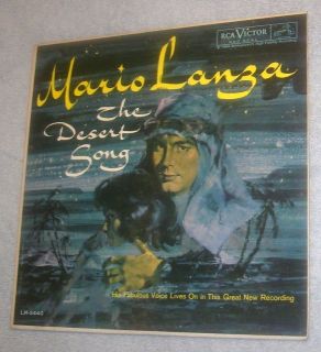 Mario Lanza The Desert Song LP RCA Victor Red Seal LM 2440 Orig Inner 