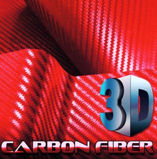 24 x 60 RED CARBON FIBER 3D Professional Grade Wrap Vinyl Film Sheet