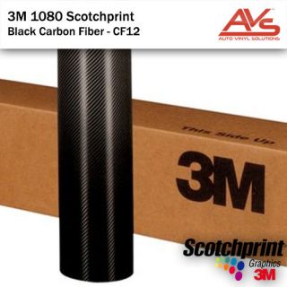   Scotchprint Black Carbon Fiber Vinyl Wrap 2ft x 5ft (60cm x 152cm