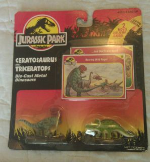 Jurassic Park Ceratosaurus and Triceratops Die Cast Metal Dinosaurs 