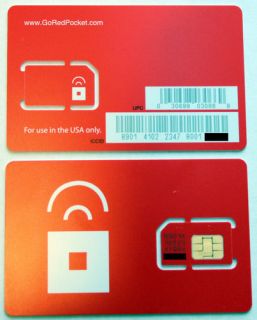   Red Pocket Mobile IN USA SIM Card GSM Prepaid. Works with ATT Phones