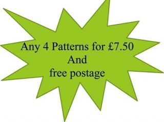 Baby Knitting or Crochet Patterns  Choose any 4 for £7.50 with free 